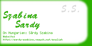 szabina sardy business card